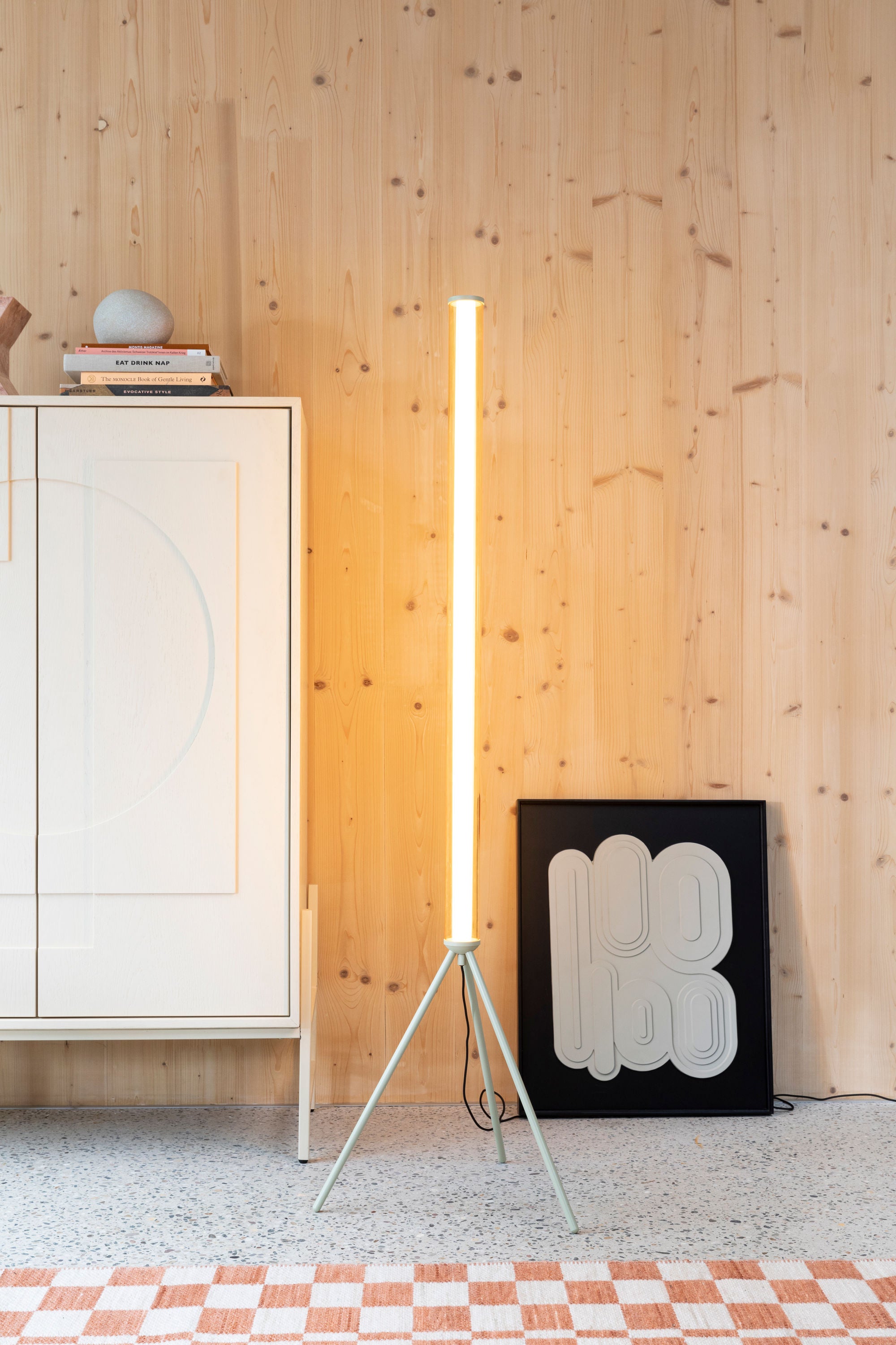 Zuiver Scotty Beige Glass Floor Lamp